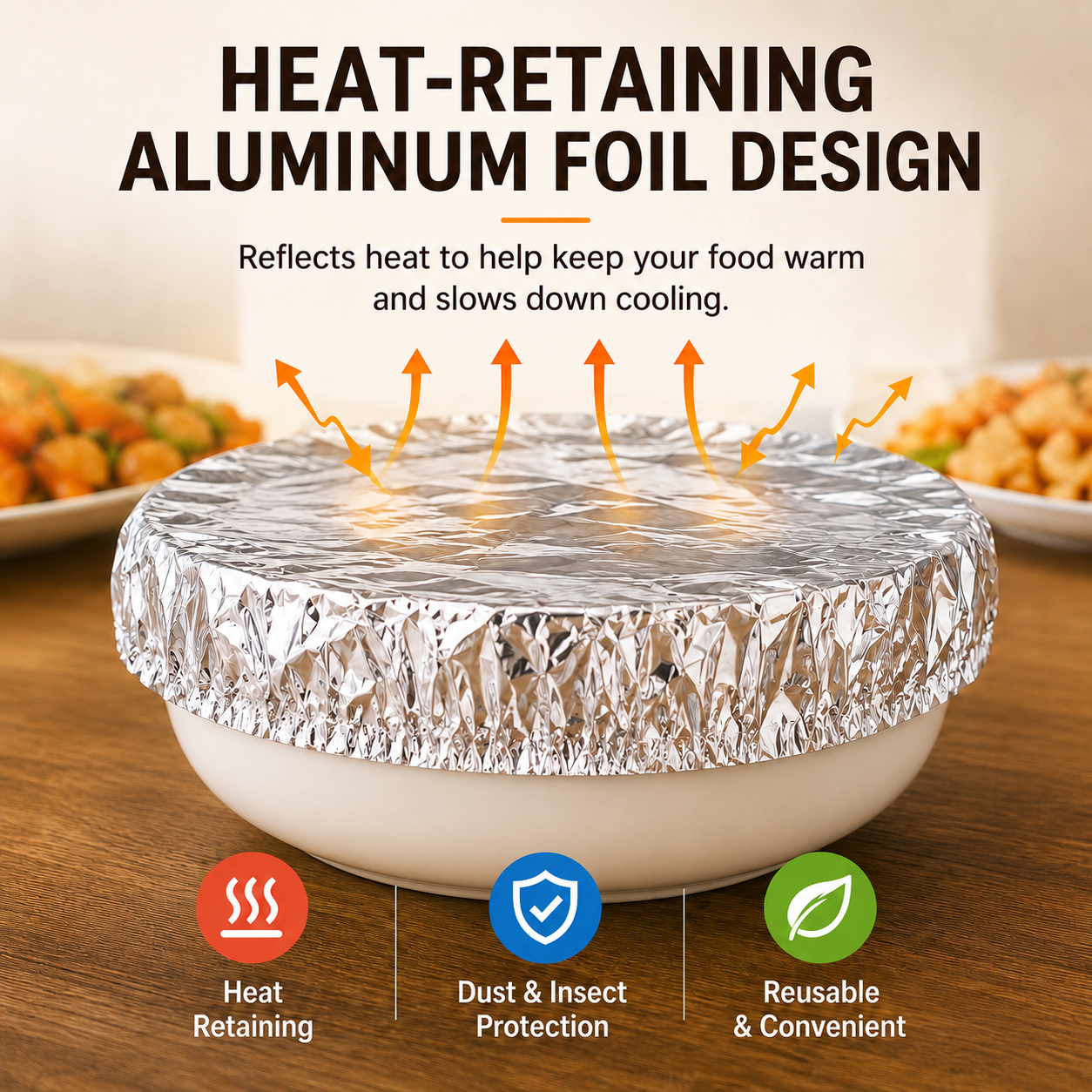 🎁Buy More Get More FREE | Home dining table & food container aluminum foil heat-retaining cover