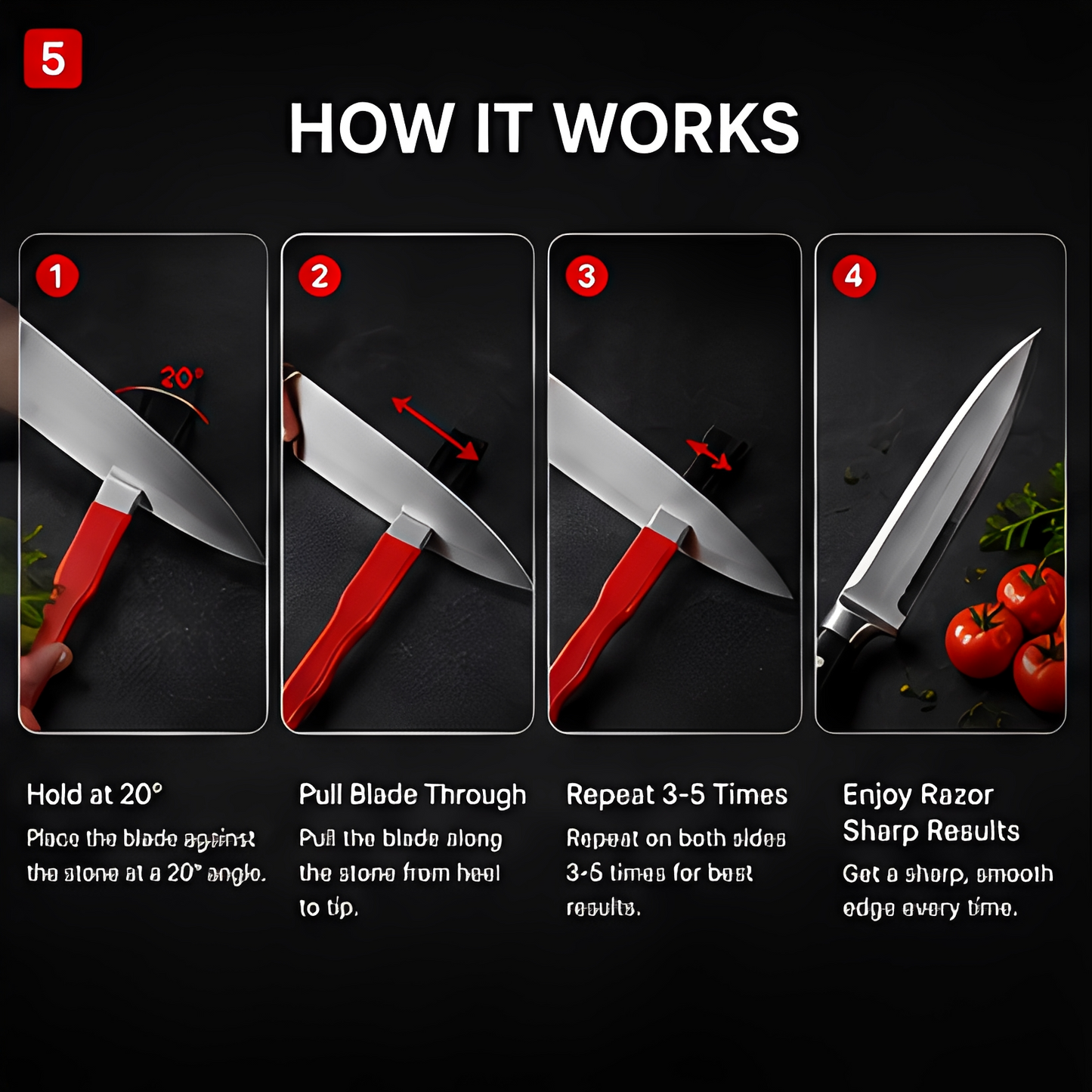 Portable Knife Sharpener – No Bulky Tools, 3-Step Fast Blade Honing