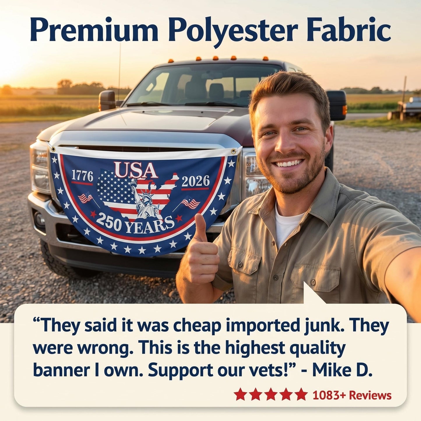 Veteran-Made Quality / Handcrafted in USA-250th Anniversary Banners