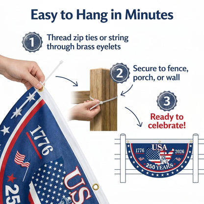 Veteran-Made Quality / Handcrafted in USA-250th Anniversary Banners