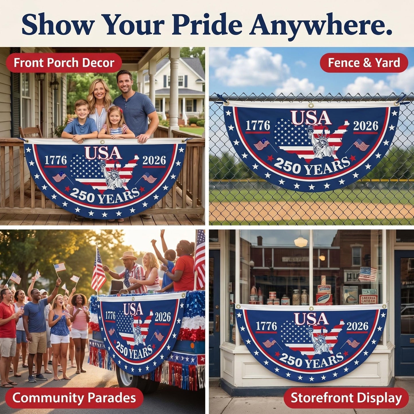 Veteran-Made Quality / Handcrafted in USA-250th Anniversary Banners