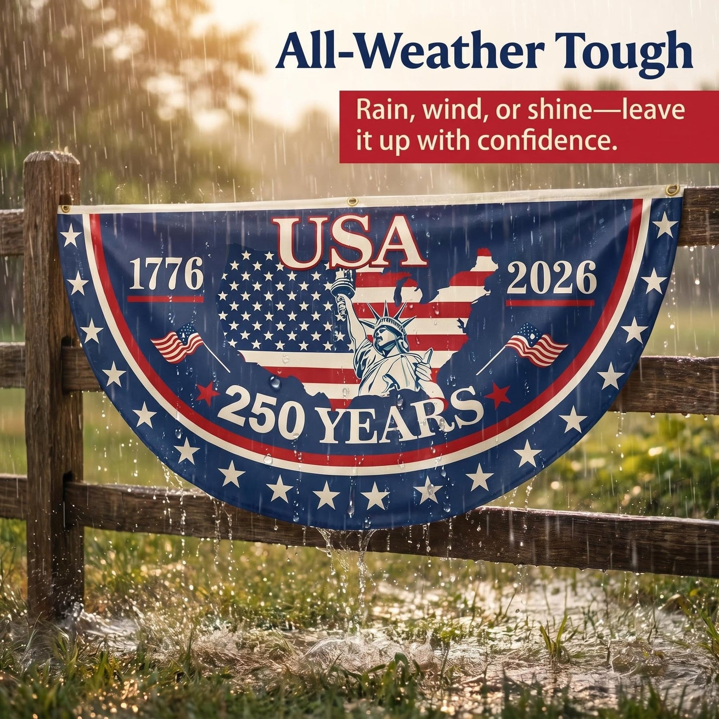 Veteran-Made Quality / Handcrafted in USA-250th Anniversary Banners