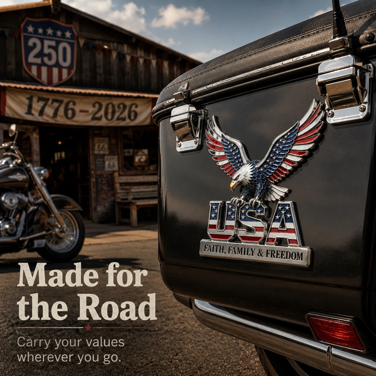 🔥🇺🇸250th Anniversary 49% OFF - ★USA Faith, Family & Freedom★ Metal Emblem