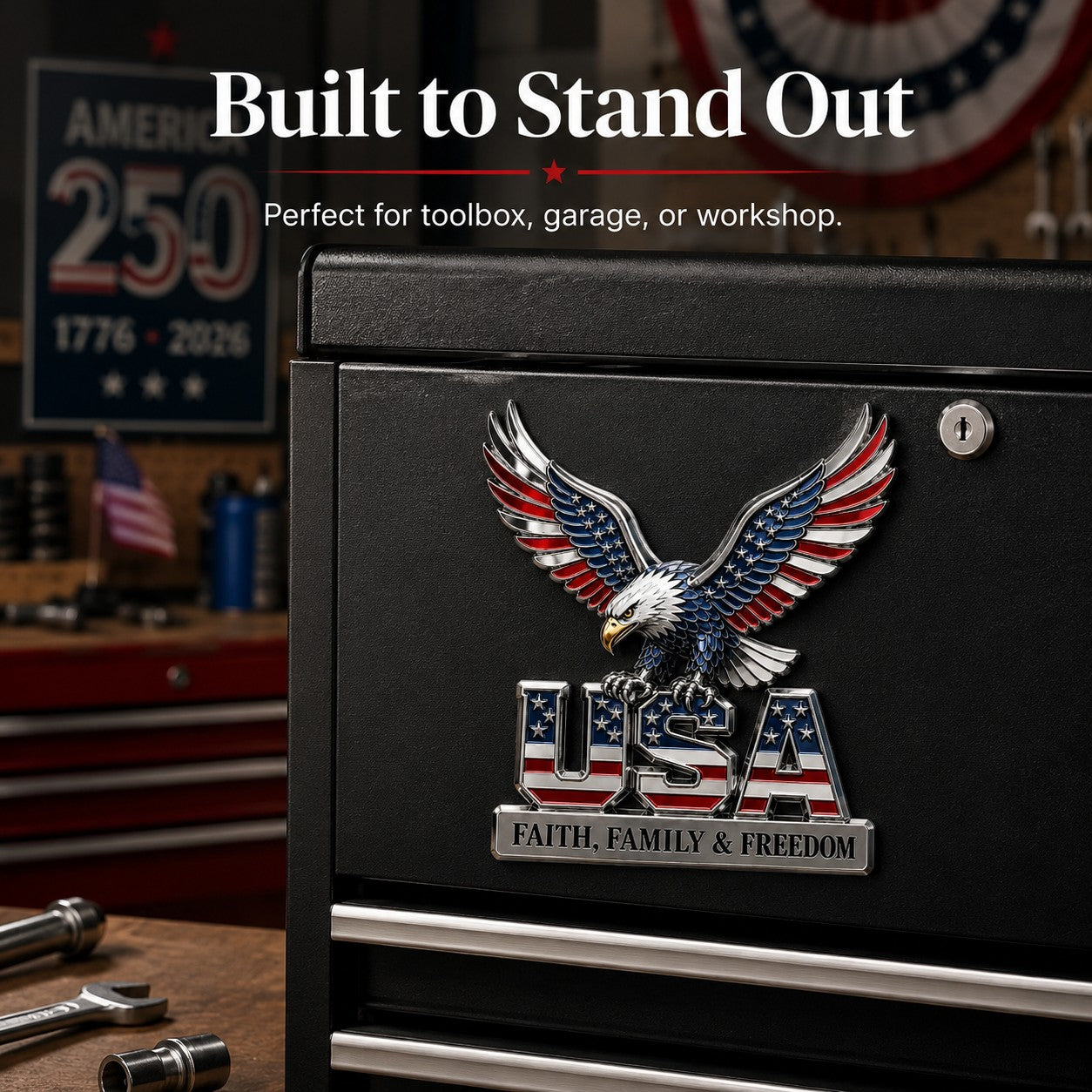 🔥🇺🇸250th Anniversary 49% OFF - ★USA Faith, Family & Freedom★ Metal Emblem