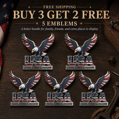 🔥🇺🇸250th Anniversary 49% OFF - ★USA Faith, Family & Freedom★ Metal Emblem
