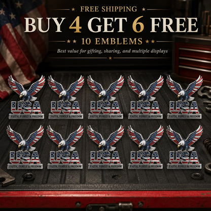 🔥🇺🇸250th Anniversary 49% OFF - ★USA Faith, Family & Freedom★ Metal Emblem