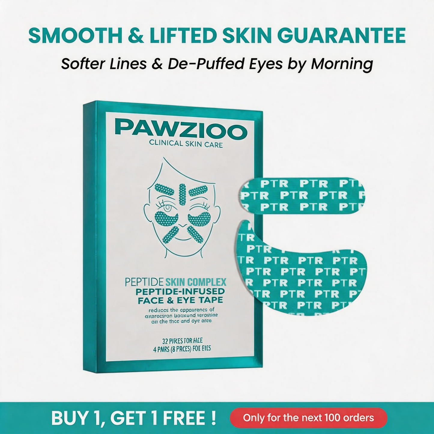 Peptide-Infused Face & Eye Tape